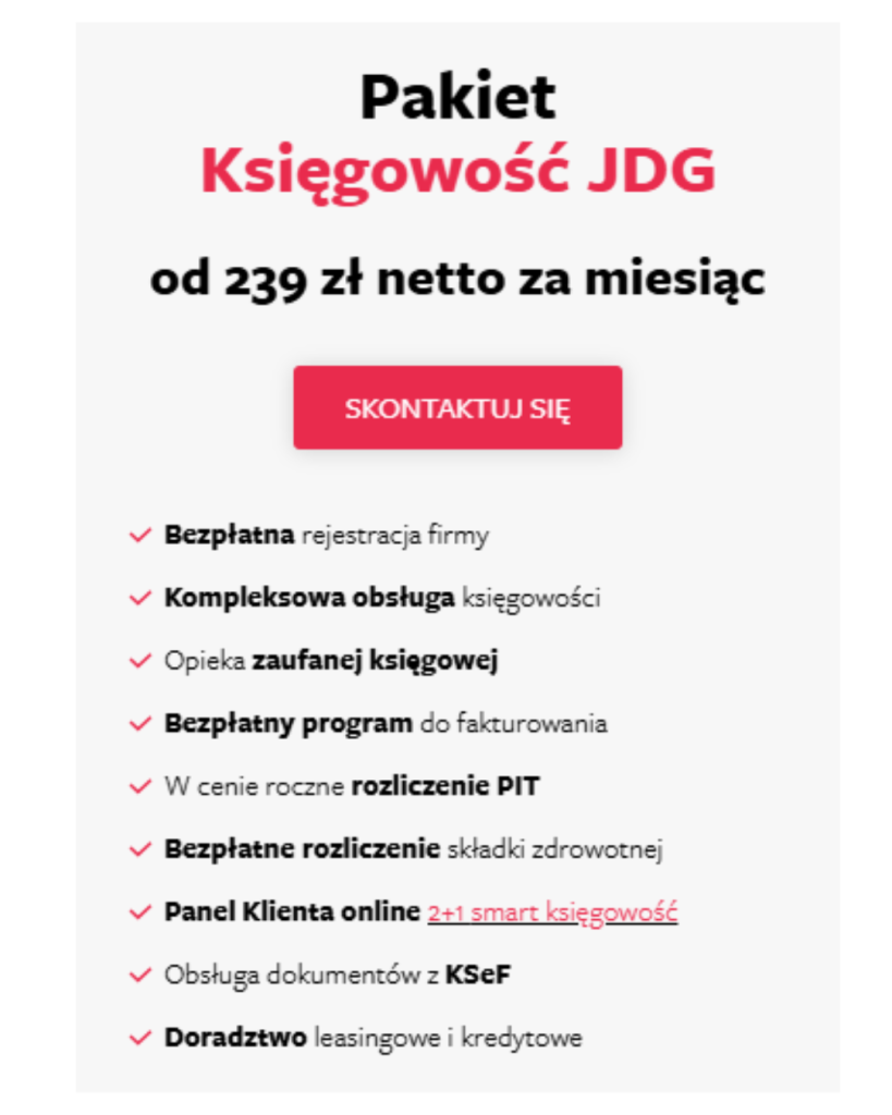 księgowość jdg